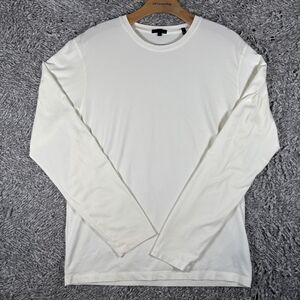 Patrick Assaraf T-Shirt Men's Size Large Long Sleeve Stretch Preppy Pima Cotton